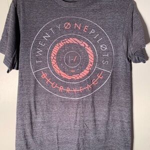 Twenty One Pilots Blurryface Album Circle Logo Heather Gray Tee Large